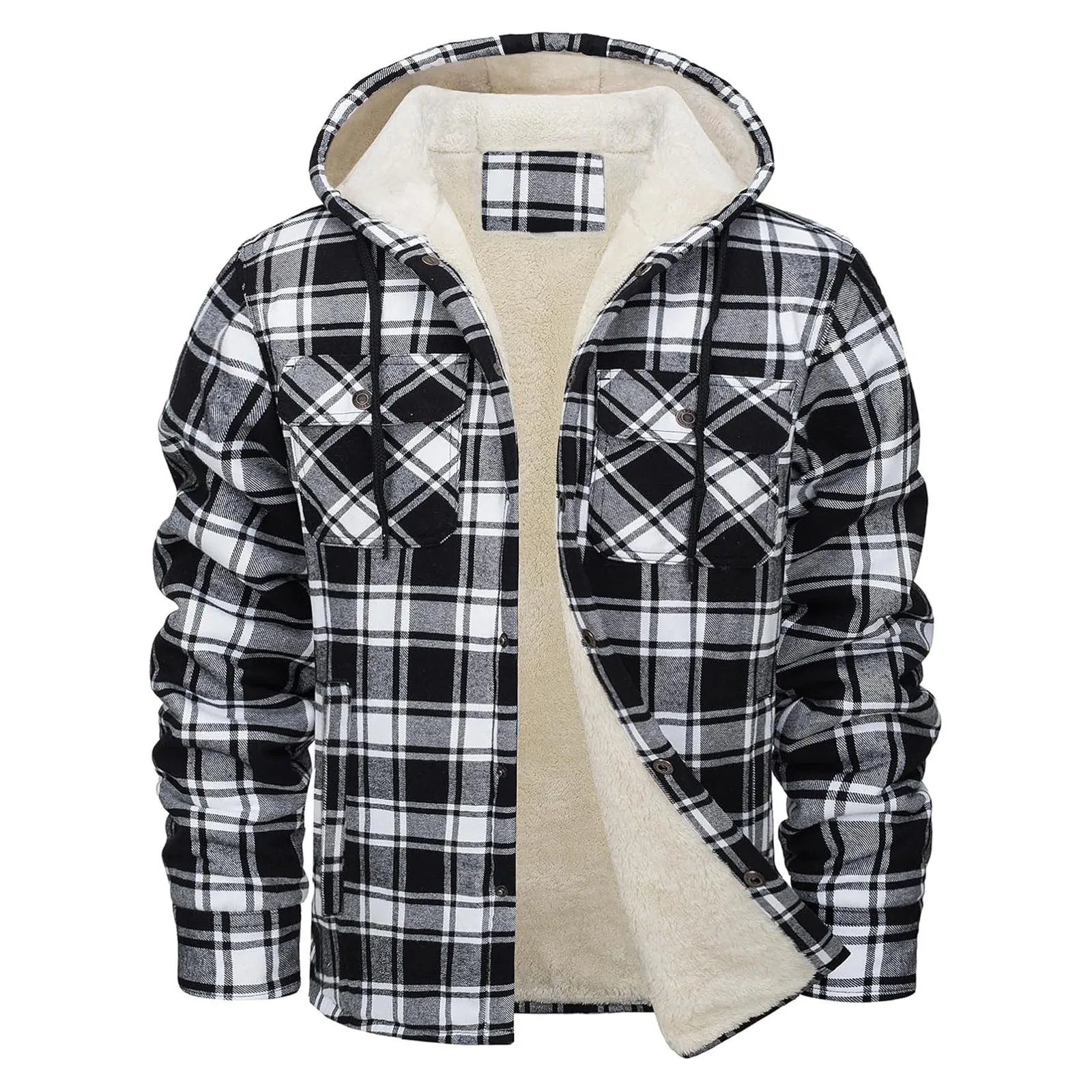 Flannel Shirt Lined - Толстая теплая фланелевая куртка с капюшоном,