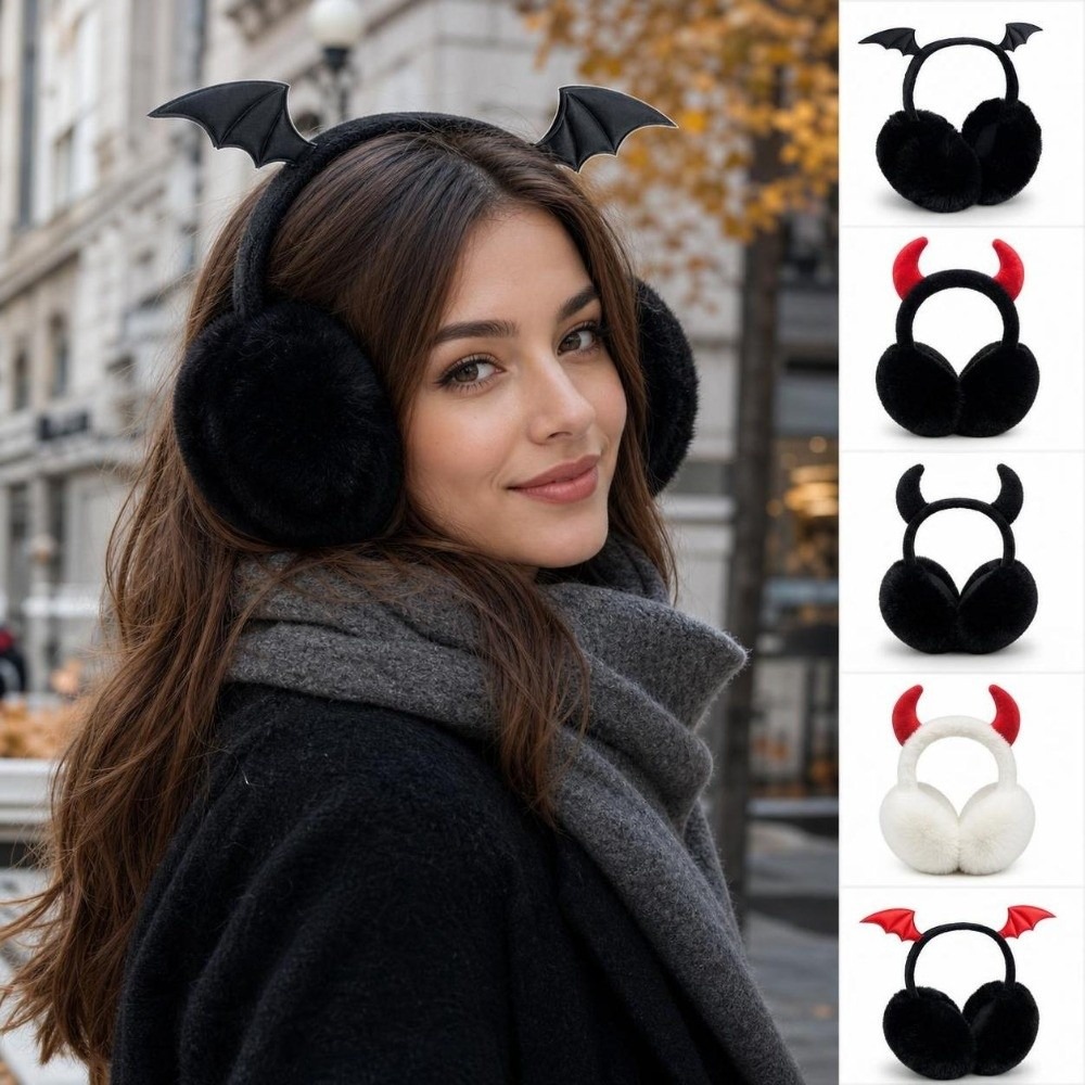 Earmuffs Foldable - Готические складные наушники с ушками летучей