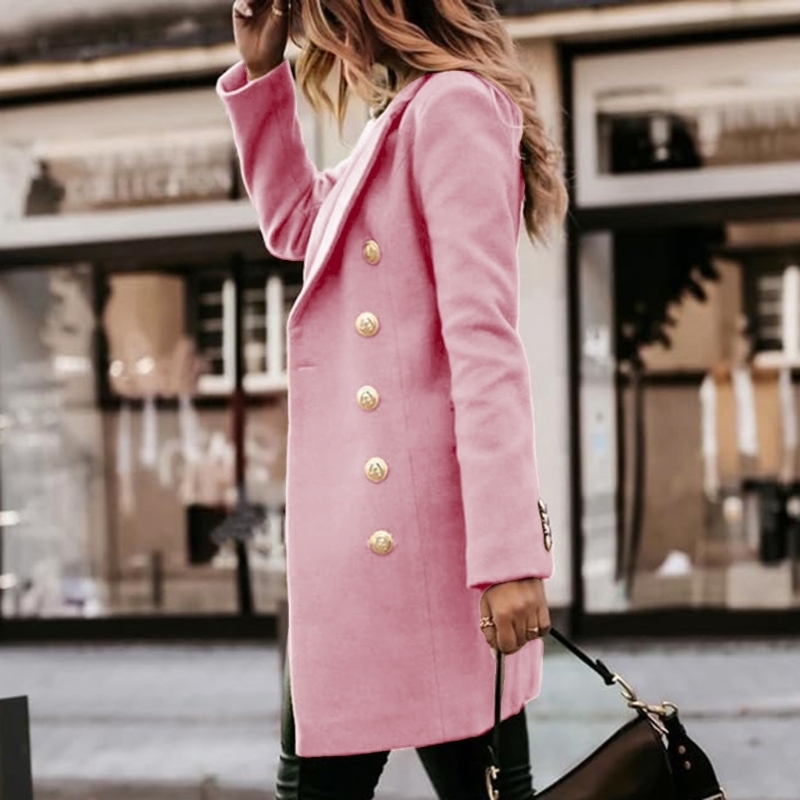 Wool Coat Peacoat - Женские осенне-зимние шерстяные пальто, двубортные тренчи