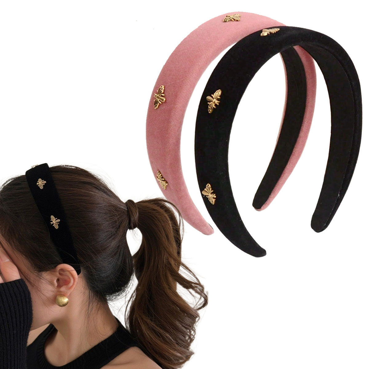 Winter Headband Fleece - Черная бархатная повязка на голову Little