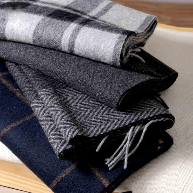 Wool Scarf Men - Шарф из пашмины, мужской зимний полосатый