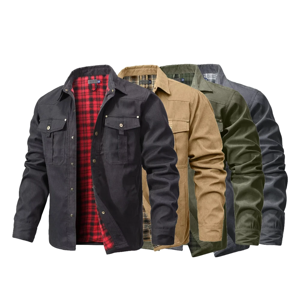 Мужские куртки, весенняя рубаш – обзор и цена Flannel Shirt Lined