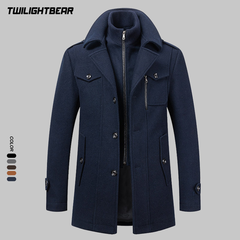 Мужское зимнее шерстяное пальт – обзор и цена Wool Coat Peacoat