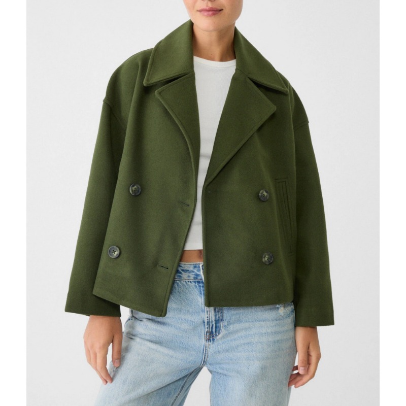 Женский короткий двубортный ше – обзор и цена Wool Coat Peacoat