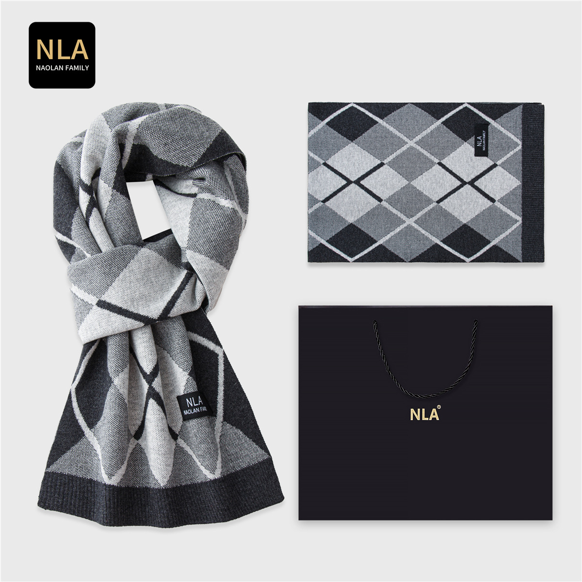Подарочная коробка, вязаный му – обзор и цена Wool Scarf Men