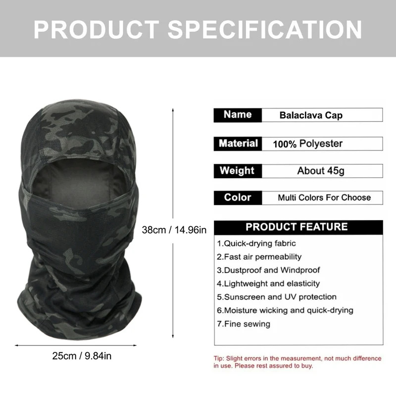 Камуфляжная Балаклава, шляпа,  – обзор и цена Balaclava Ski Mask